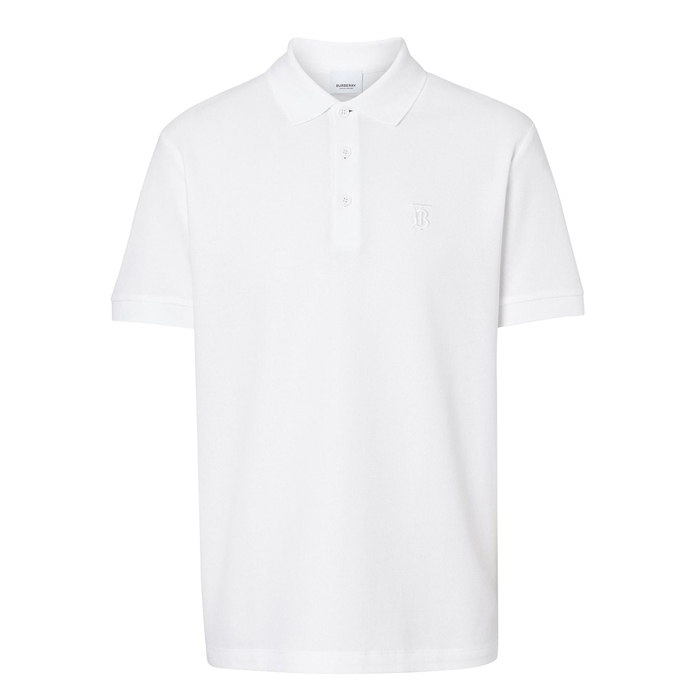 バーバリーメンズ ポロ シャツ 8014005 White Monogram motif polo shirt