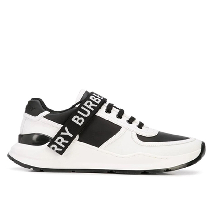 Image 1 of BURBERRY Logo Detail Leather and Nylon Sneakers 80115311