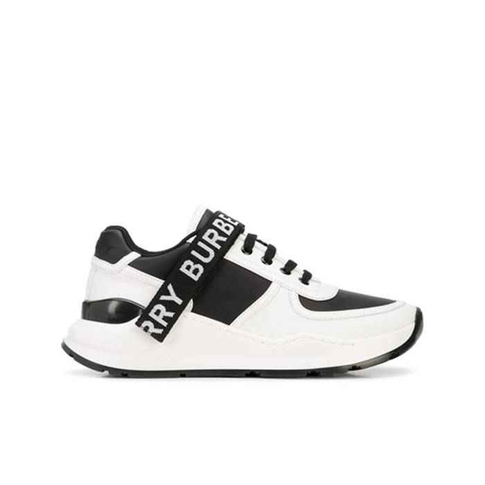 Image 2 of BURBERRY Logo Detail Leather and Nylon Sneakers 80115311