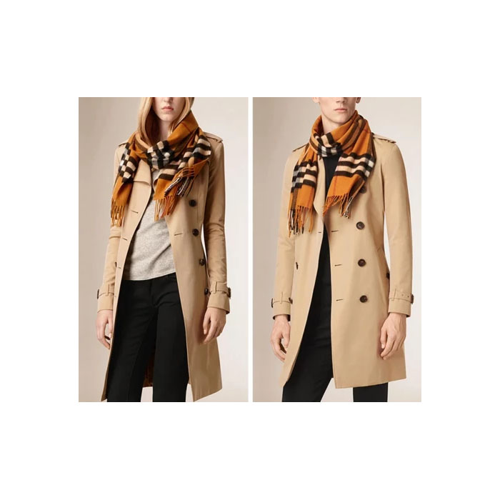 Image 2 of BURBERRY MUFFLER  CASHMERE SCARF 3994164 AMBER CHECK