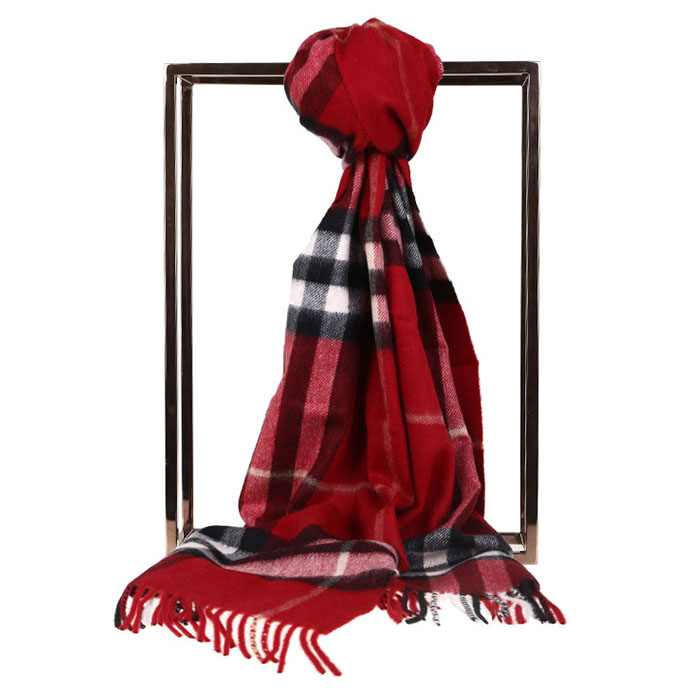 Image 2 of BURBERRY MUFFLER GIANT ICON CASHMERE SCARF 3953534 PARADE RED CHECK