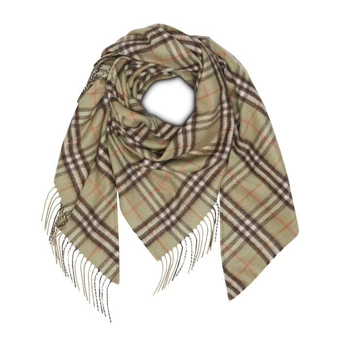 Image 1 of BURBERRY MUFFLER CASHMERE SCARF 4080065 PALE POWDER GREEN