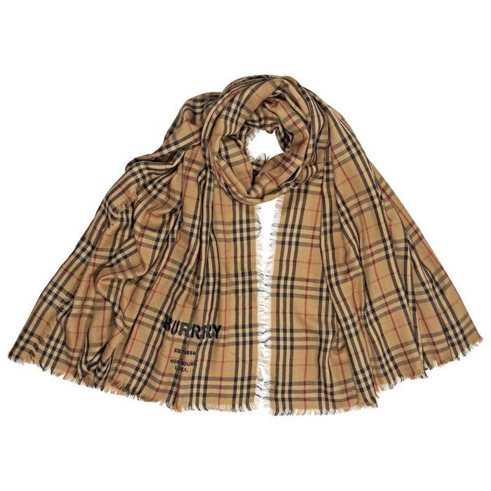 Image 1 of BURBERRY MUFFLER 8009159CAME Cashmere Women's Scarf Beige