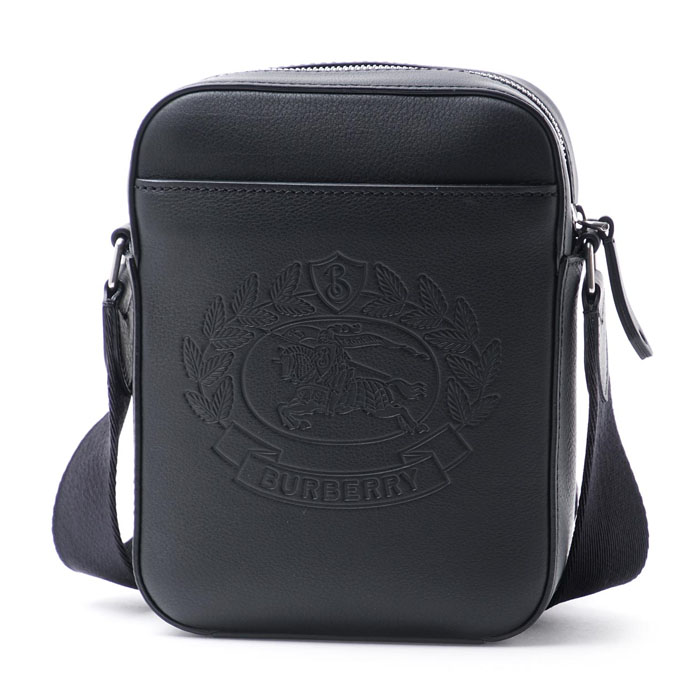 Image 1 of バーバリーバッグ 8005196 Black Small emboss emblem synthetic leather body bag