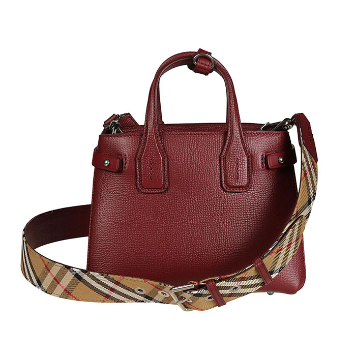 Image 1 of バーバリーバッグ 4080074 CRIMSON The Baby Banner Leather Bag
