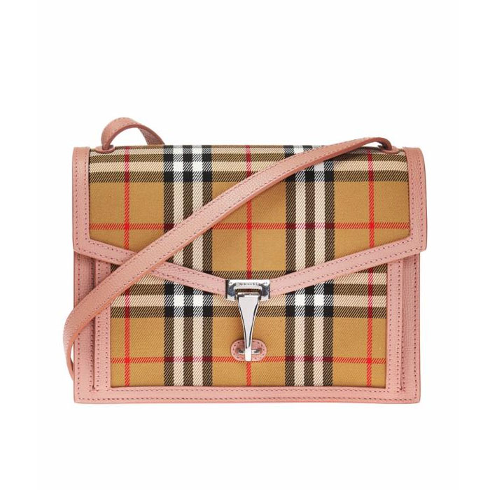 Image 1 of バーバリーバッグ 8006360 A1424 ASH ROSE Macken Vintage check and leather small bag