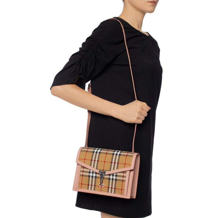 Image 2 of バーバリーバッグ 8006360 A1424 ASH ROSE Macken Vintage check and leather small bag