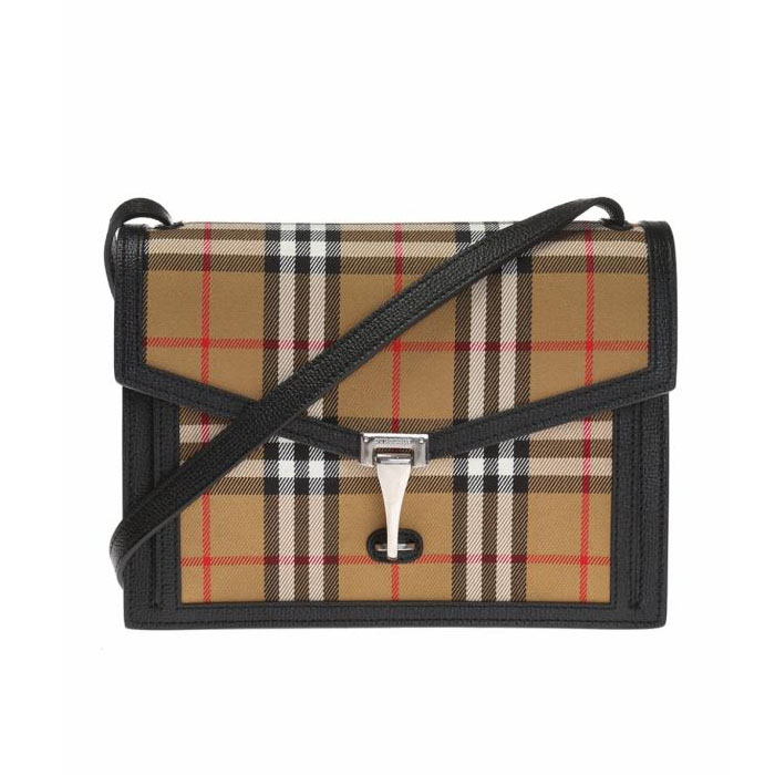 Image 1 of バーバリーバッグ 8006359 A1189 BLACK Macken Vintage check and leather small bag
