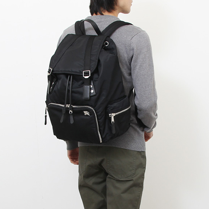 Image 1 of バーバリーバックパック 8005373BLK Black bag men rucksack backpack