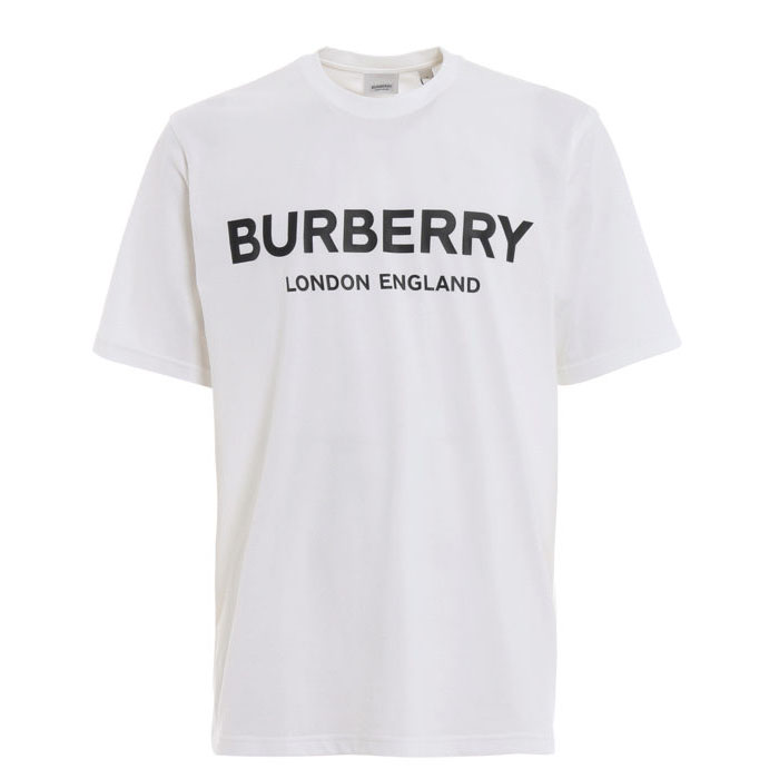 Image 1 of バーバリーメンズTシャツ 8009495 White Letchford finest cotton logo white T-shirt 19FW