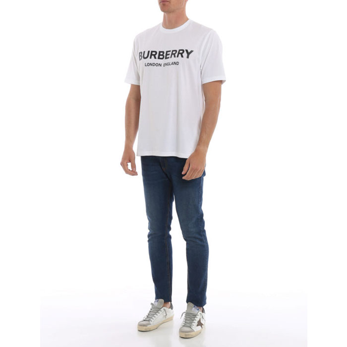 Image 2 of バーバリーメンズTシャツ 8009495 White Letchford finest cotton logo white T-shirt 19FW