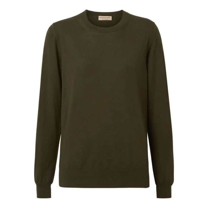 Image 1 of バーバリーレディースセーター 8007973 Dark Olive Check detail sweater 19FW