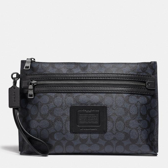 Image 1 of Coach Academy Pouch In Signature Canvas 69473 Midnight