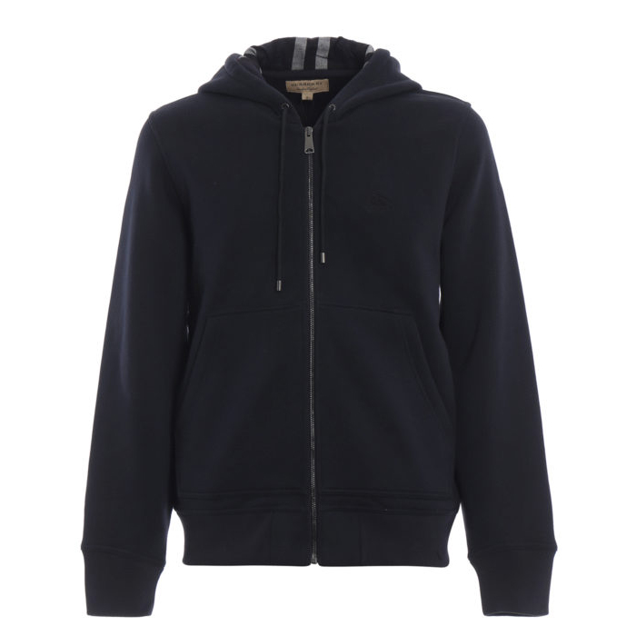 Image 1 of バーバリー メンズ スポーツ ジャケット 4068586NAVY Navy Fordson zip hoodie with check lining