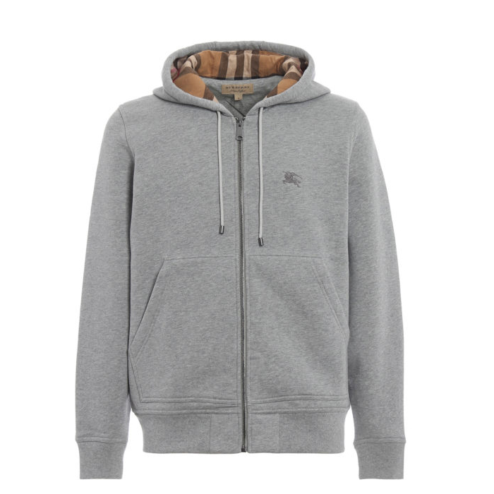 Image 1 of バーバリー メンズ スポーツ ジャケット 4061802PGM Lined front grey cotton hoodie