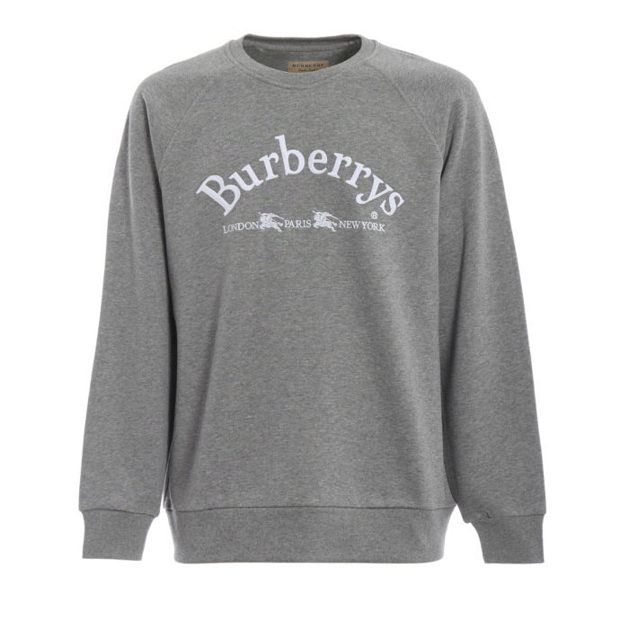 Image 1 of バーバリー メンズ スウェット シャツ 8003017 Pale Grey Melange Battarni Burberrys embroidery sweatshirt 19FW