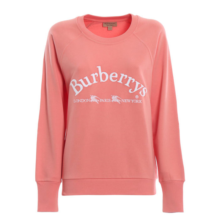 Image 1 of バーバリー レディース スウェット シャツ 8002922 Pale Apricot Battarni pink cotton logo sweatshirt 19FW