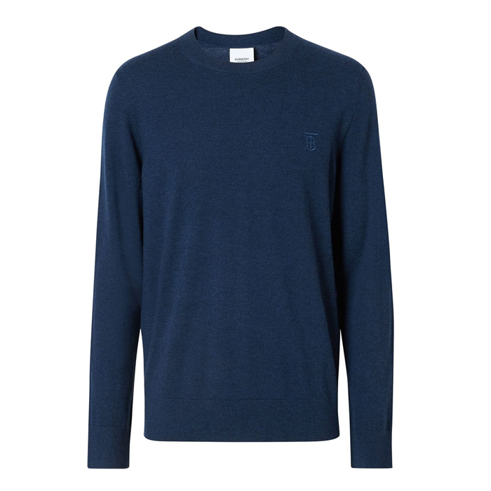 Image 1 of バーバリー メンズ セーター 8013351UNBM Blue Monogram Motif Cashmere Sweater