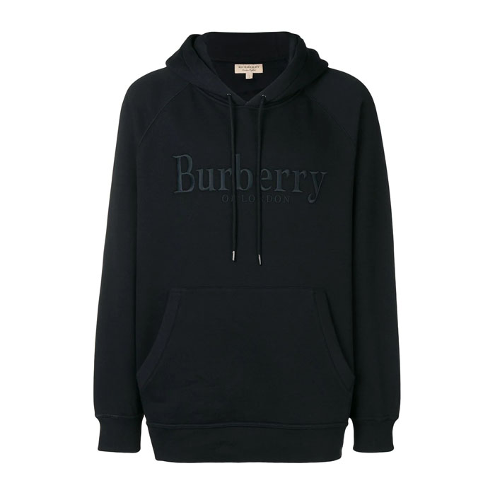Image 1 of バーバリー メンズ スウェットシャツ 8007119 Black logo embroidered hoodie 19FW