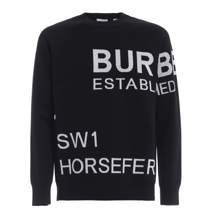 Image 1 of バーバリー メンズ セーター 8013334 Black Lawton merino wool sweater 19FW