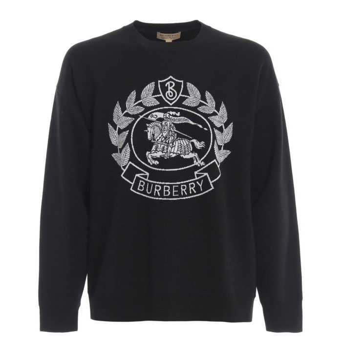 Image 1 of バーバリー メンズ セーター 8008370 Black Bilston logo knitted cotton sweater 19FW