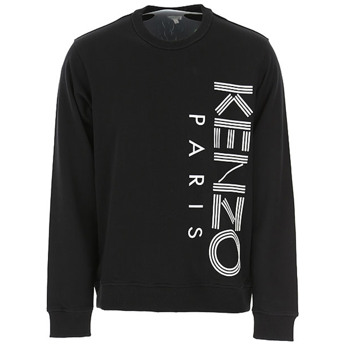 ケンゾー メンズ ホワイトロゴプリントスウェットシャツ  5SW132 4MD 99