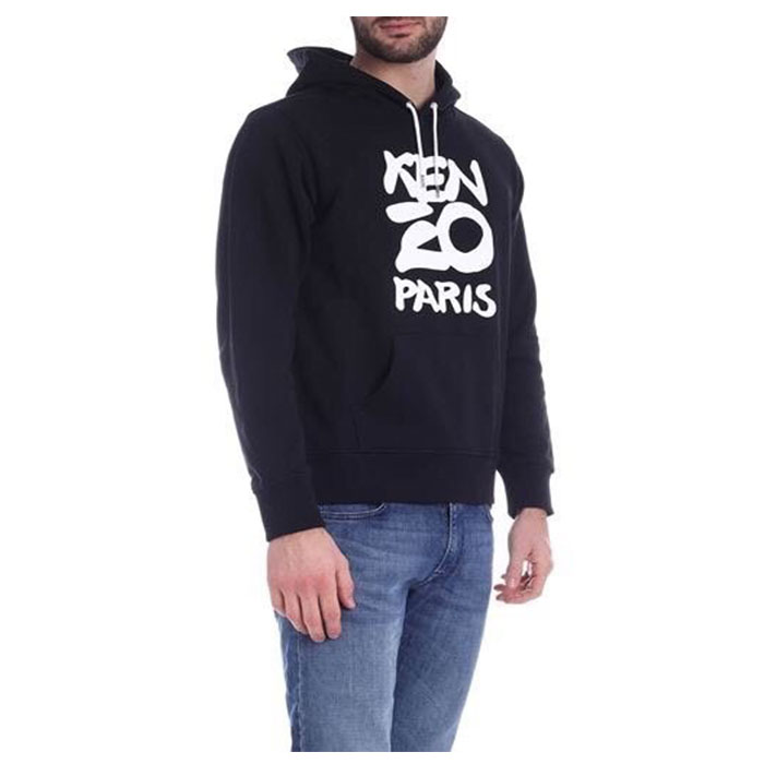 Image 2 of ケンゾー メンズ ホワイトフロントプリントコットンパーカー 5SW165 4ME 99