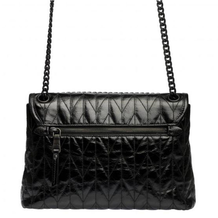 ミュウミュウ キルティングレザーモノクロロゴショルダーバッグ 5BD164 2D6C NERO