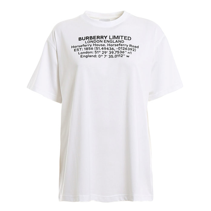 Image 1 of バーバリークルーネックTシャツ ホワイト レディース 8024629 WHIT