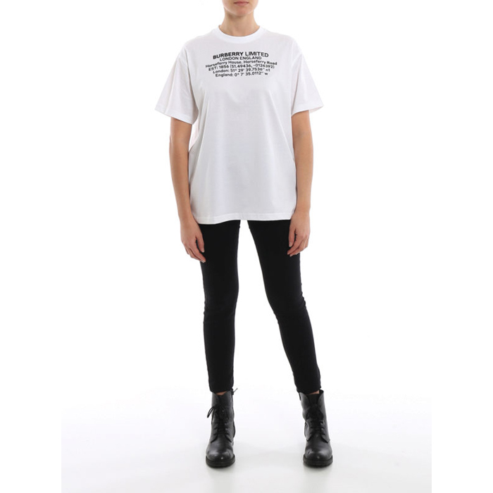 Image 2 of バーバリークルーネックTシャツ ホワイト レディース 8024629 WHIT