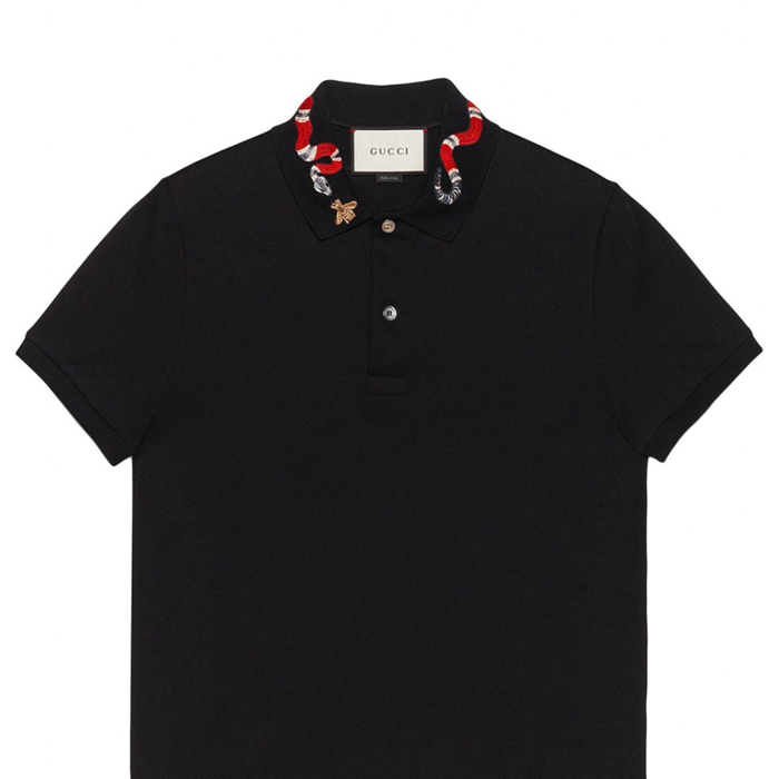 グッチヘビ刺繍ポロ  408323X733 1410