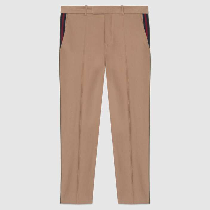 グッチウェブ トリムフォーマルコットンパンツ  468518 3732 2852