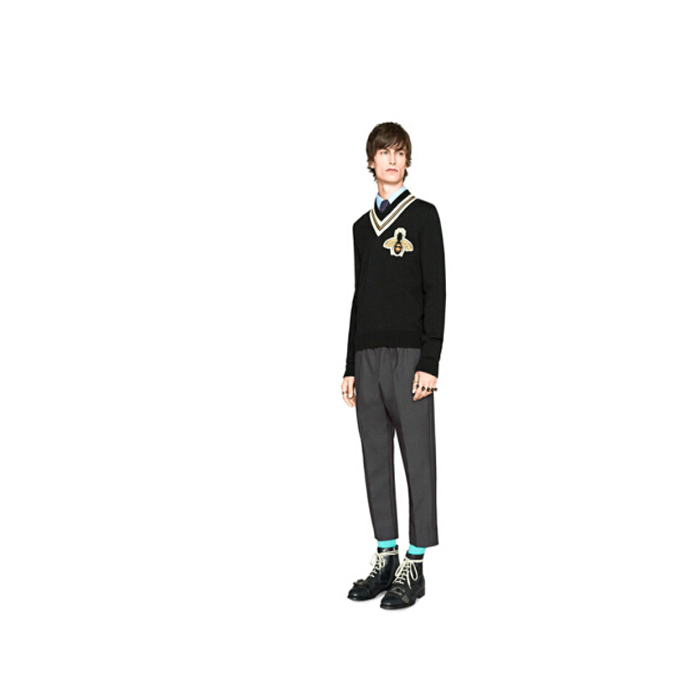 Image 2 of グッチ メンズVネックビーセーター 452796 X5H38 1082