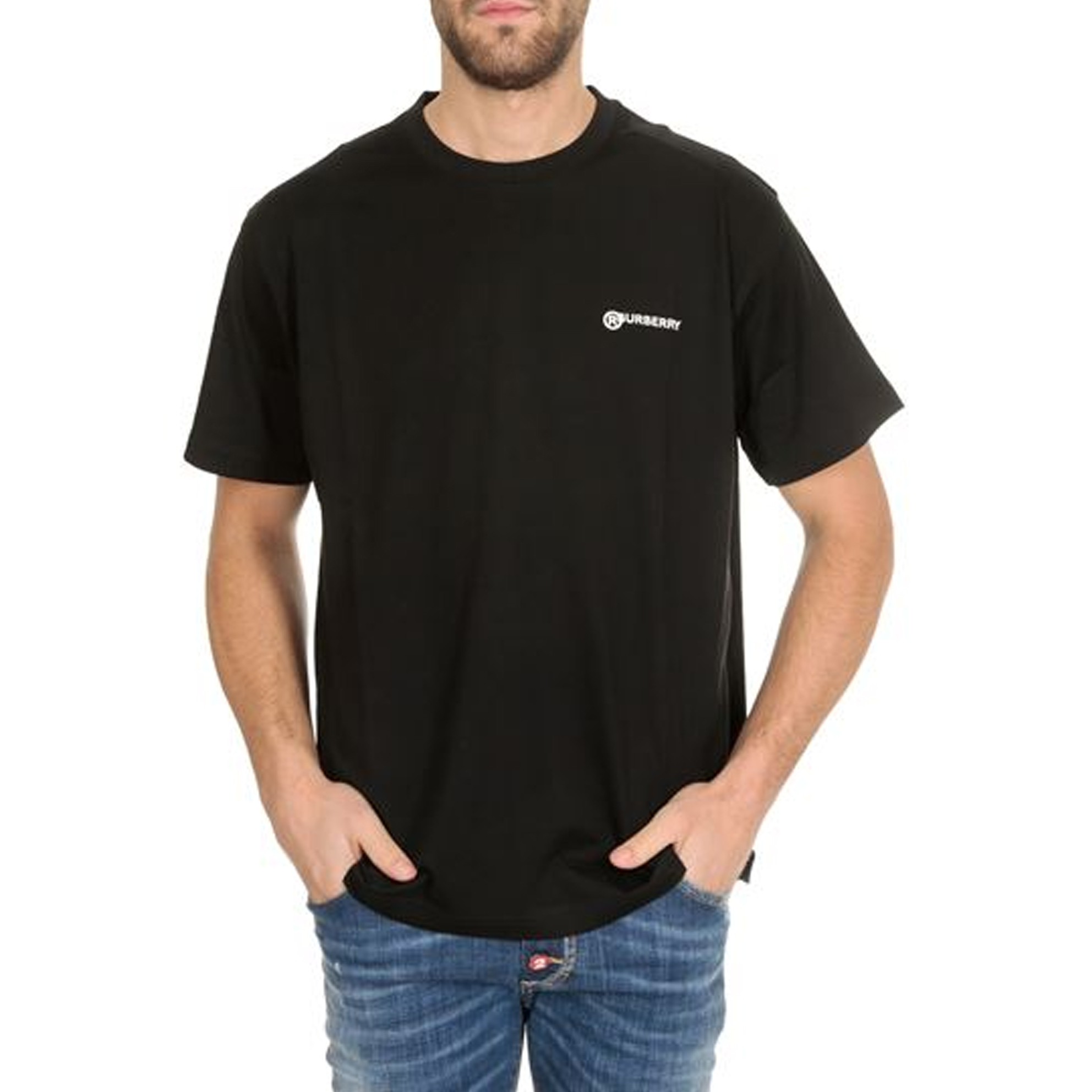 Image 2 of バーバリークルーネック Tシャツ ブラック メンズ 8025657 BLK