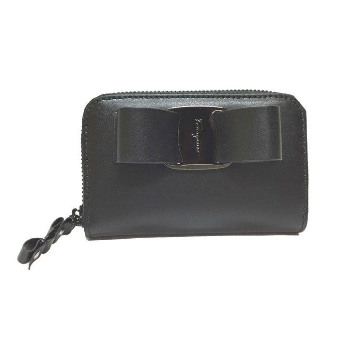 Image 1 of フェラガモウォレット  22-D288 CALF NERO Coin Case and Card Case
