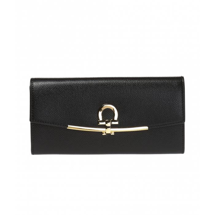 Image 1 of フェラガモウォレット 22-D150 PEBBLE CALF NERO WALLET WITH LOGO