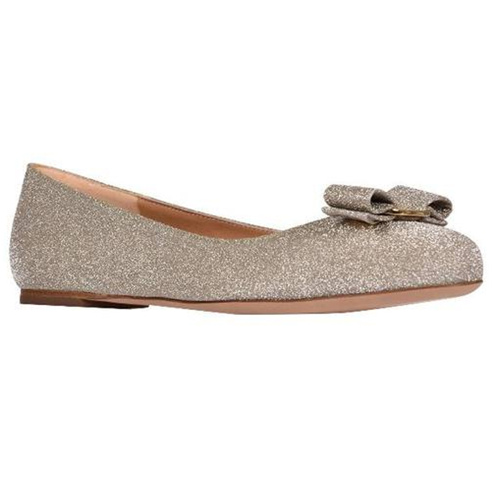 フェラガモレディシューズ 0715295 FABR ORO VARINA GLIT BALLET