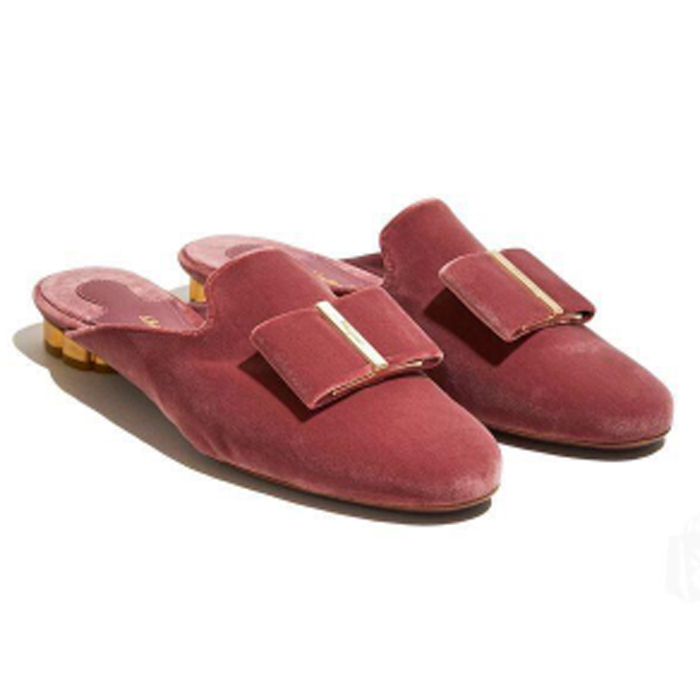 Image 2 of フェラガモレディースシューズボウローヒールスリッパ 0680206 FABR NEGR PINK