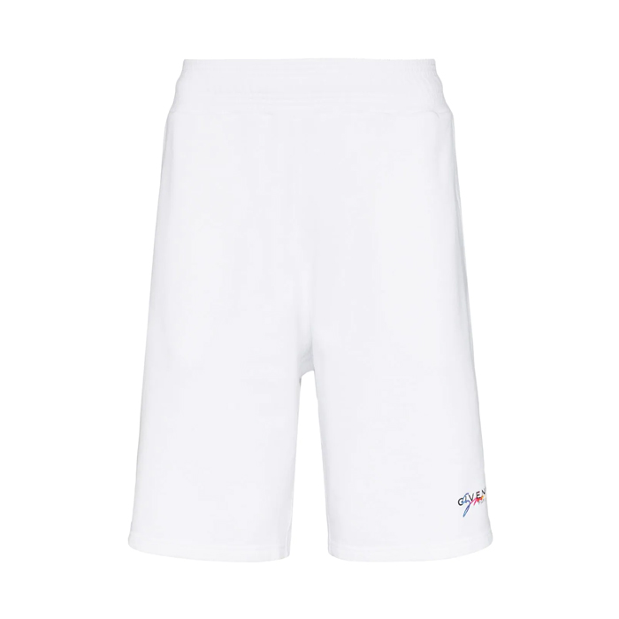 ジバンシィメンズ レインボーロゴホワイトトラックショーツ BM50F330AF 100