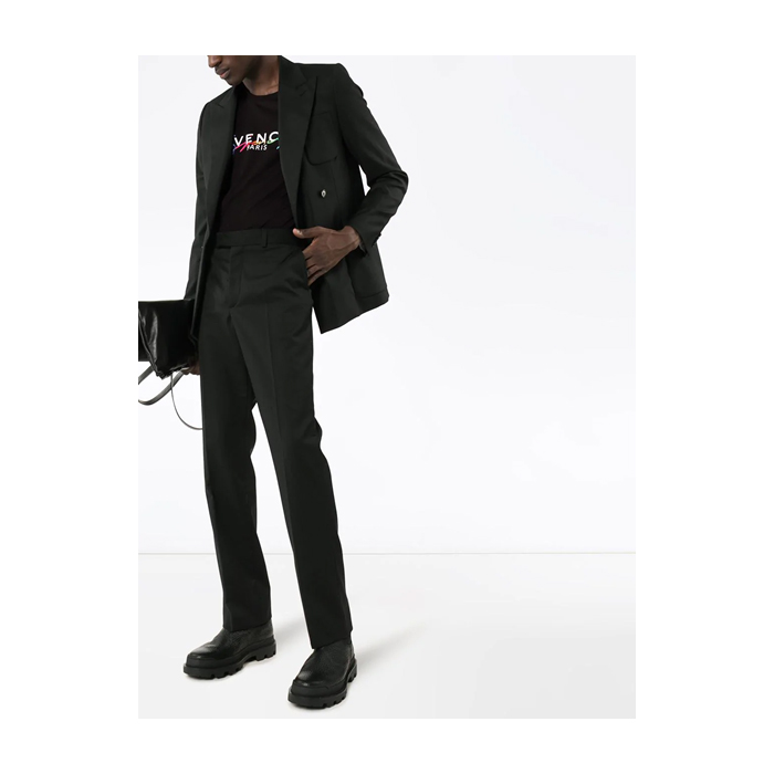 Image 2 of ジバンシィ クルーネック 半袖Tシャツ カットソー ロゴT シグニチャー刺繍 コットン BM70RL3002 001