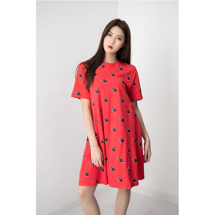 アレキサンダー マックイーン レディースツバメ柄ワンピース 401641 OJ61 6109