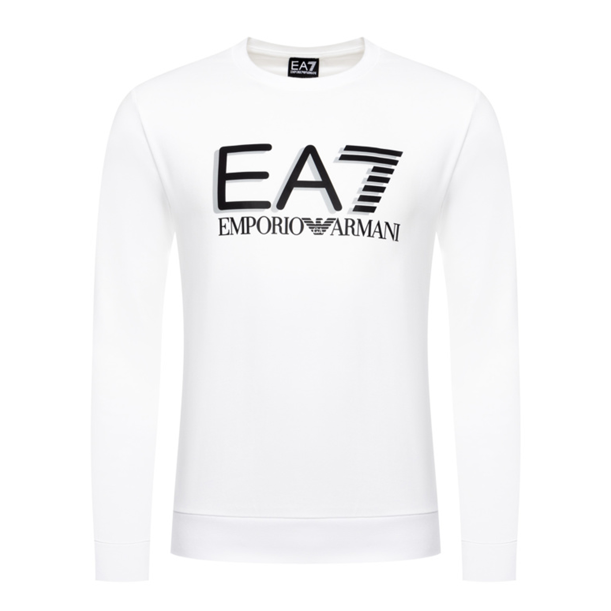 Image 1 of EA7 エンポリオアルマーニメンズホワイトレギュラーフィットスウェットシャツ 3HPM60 PJ05Z 1100