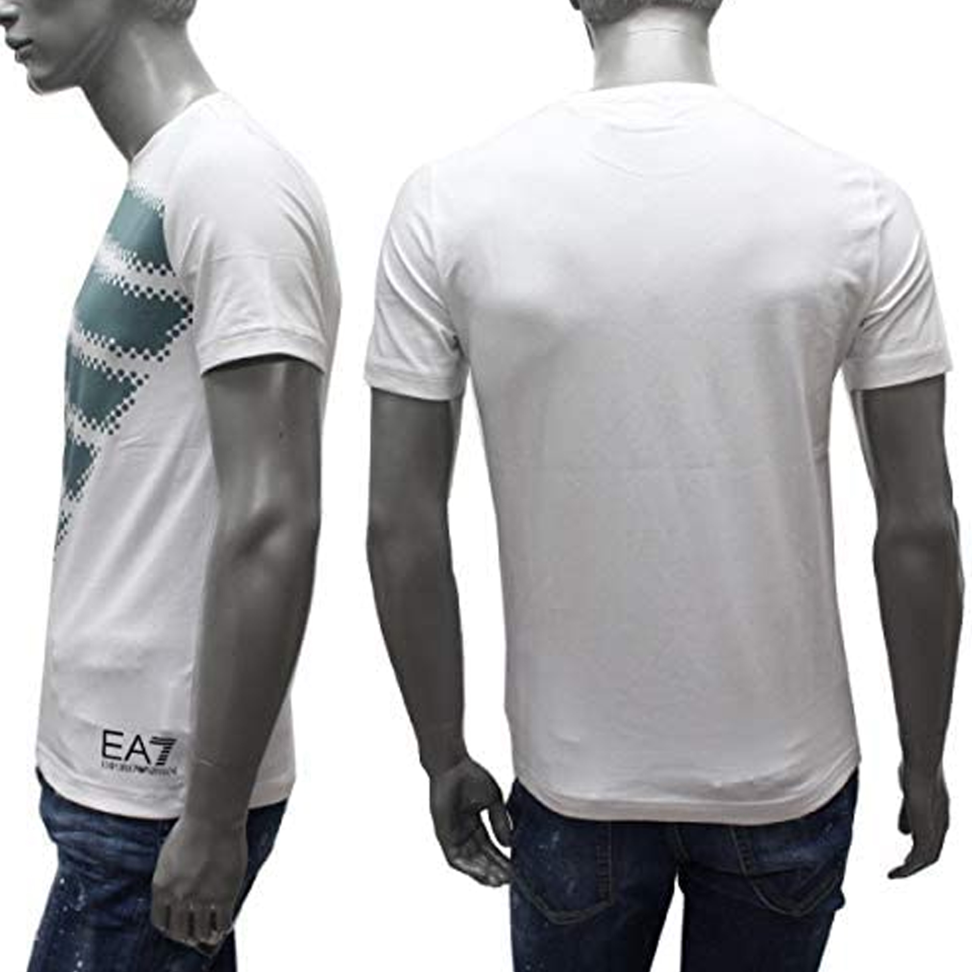 Image 2 of EA7 エンポリオアルマーニ メンズ EA7 BIG バブル7 半袖Tシャツ ホワイト 3HPT54 PJP6Z 1100