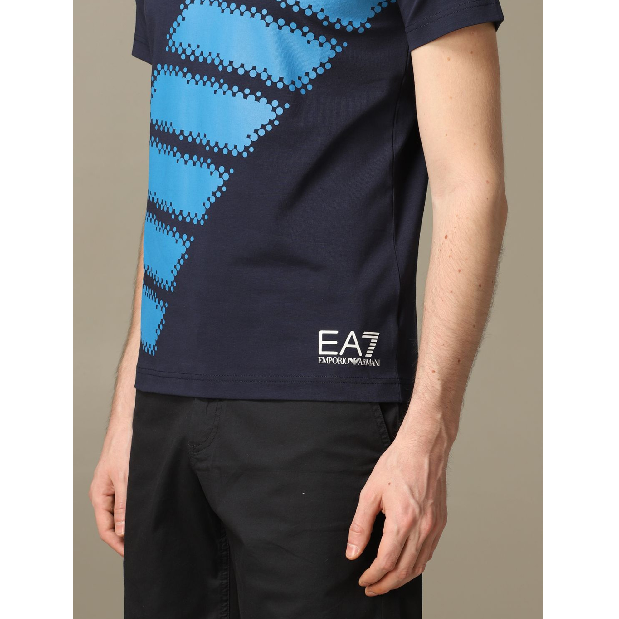 Image 2 of EA7 エンポリオアルマーニメンズ EA7 BIG バブル7 半袖Tシャツ ブラック 3HPT54 PJP6Z 1554