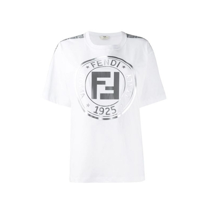 Image 1 of フェンディレディース Tシャツ 半袖 FFロゴ コットン FAF073 AB4E F188P