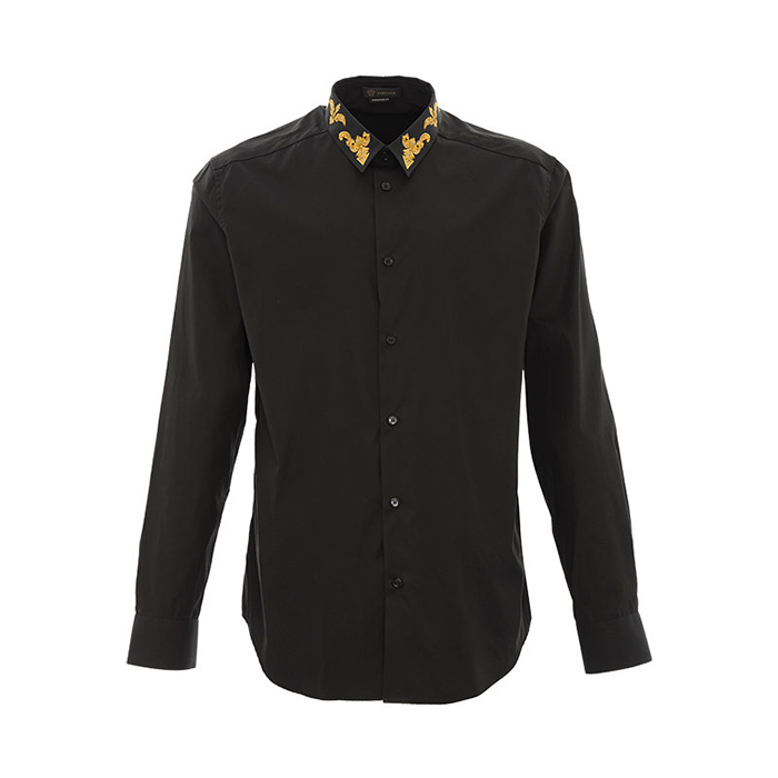 ヴェルサーチメンズホワイトコットン長袖シャツ  A85135 2105 1008