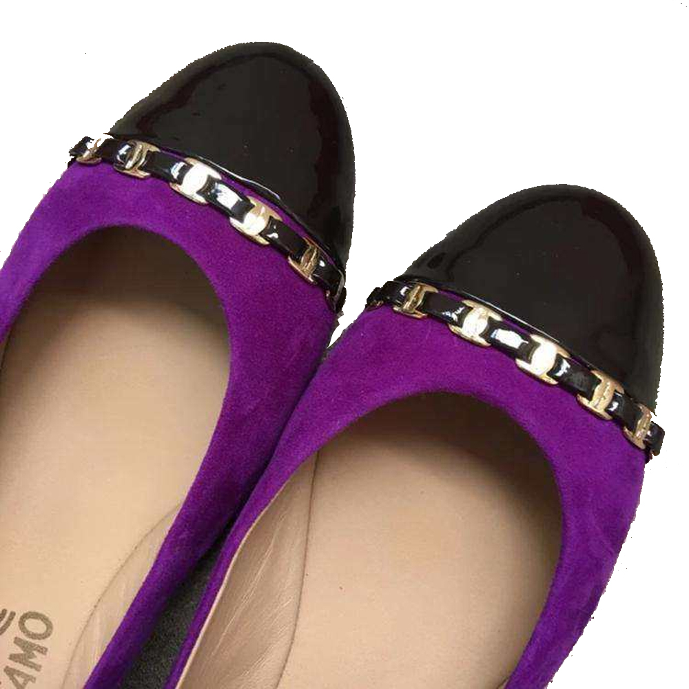 Image 2 of フェラガモレディーススエードシューズ 0584488 PIM GRAPE-FO