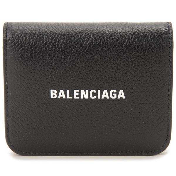 Image 1 of バレンシアガ BALENCIAGA 655624 1IZIM 1090 二つ折り財布 ブラック コンパクト財布