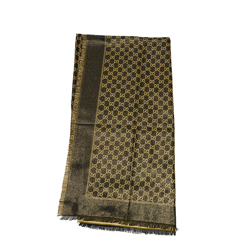 Image 2 of グッチ GUCCI 499352 3G119 1075 マフラー ラメ GG ジャカードショール