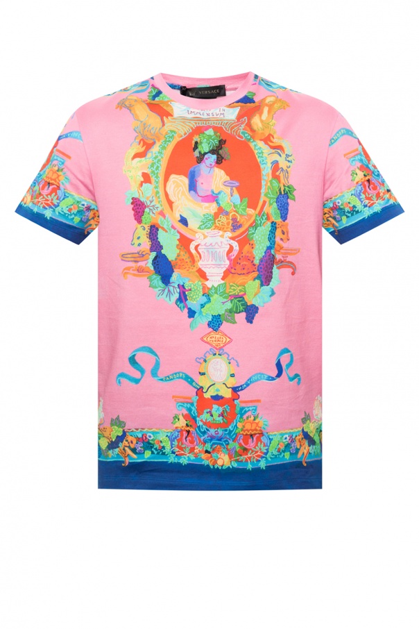 ヴェルサーチカラヴァッジョプリントショートスリーブTシャツ A77276 A234048 A7237